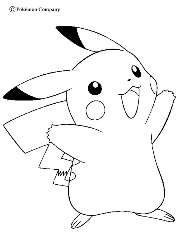 Happy pikachu coloring pages - Hellokids.com