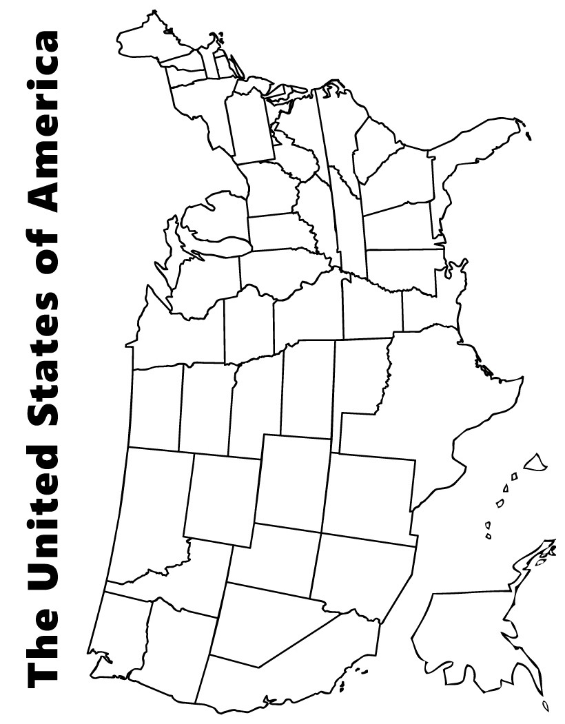 Usa Map Printout