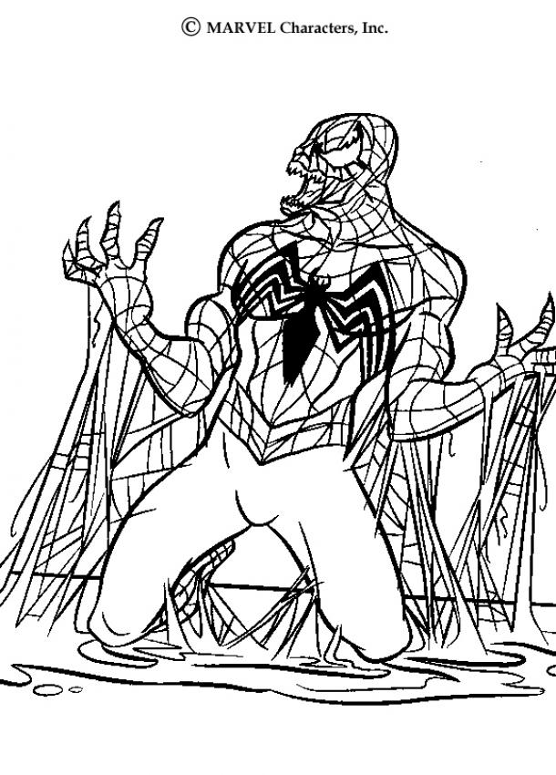 Venom - SPIDERMAN coloring pages : hellokids.com