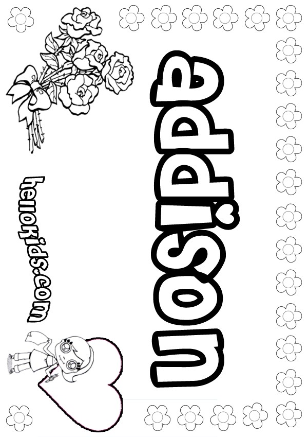 name coloring pages for girls - photo #4