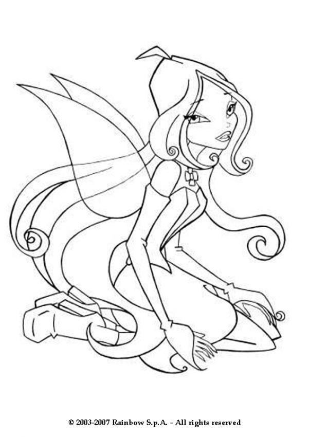 Flora from the winx club coloring pages - Hellokids.com