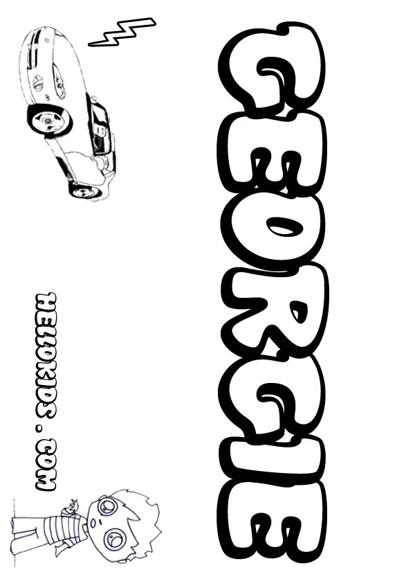 kids name coloring pages, Georgie boy name to color