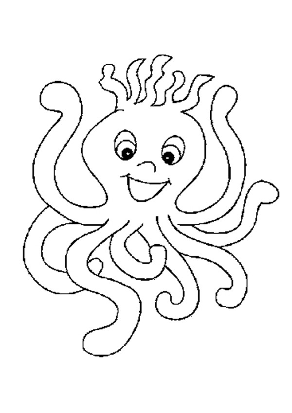 Happy Octopus coloring page