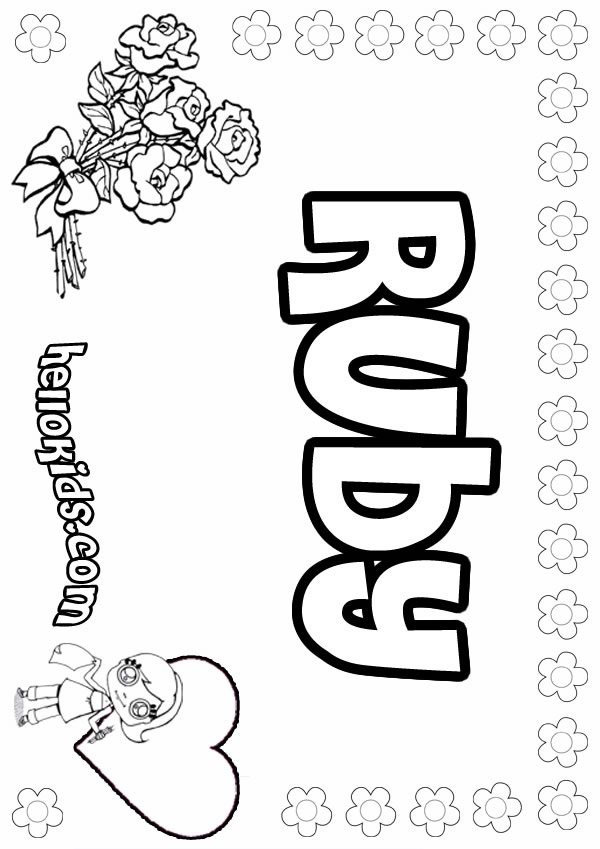 names coloring pages - photo #8