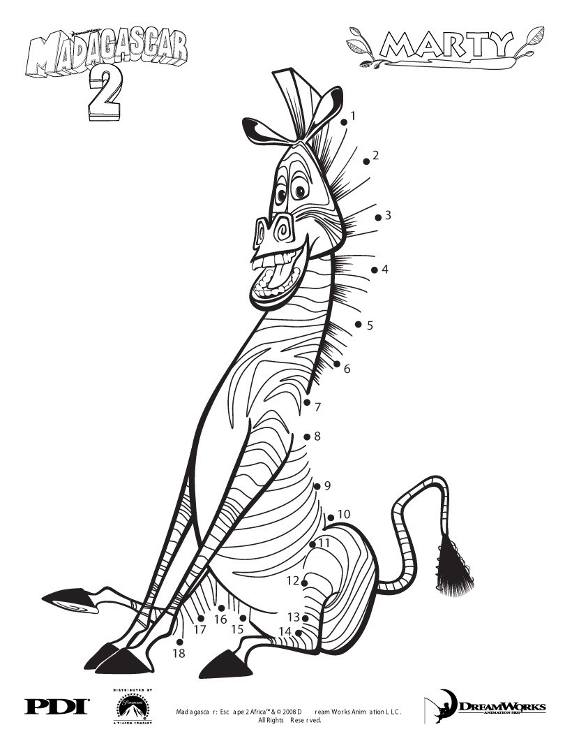 madagascar 3 marty coloring pages - photo #16