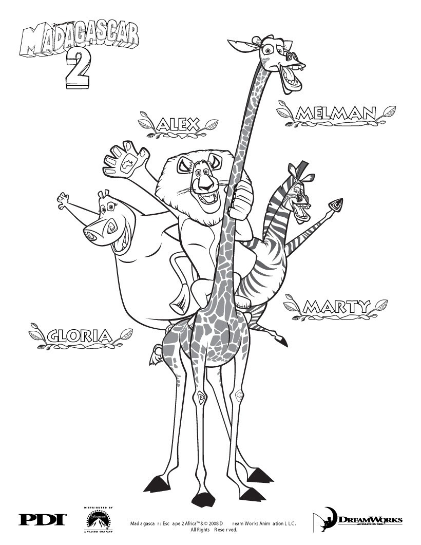 madagascar 2 coloring pages - photo #17