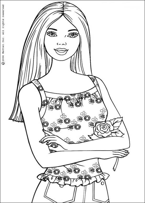 coloring pages of flowers. barbie-and-flowers-coloring-