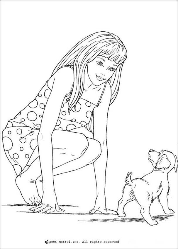  of free coloring pages for preschoolers. barbie-with-dog-coloring-page