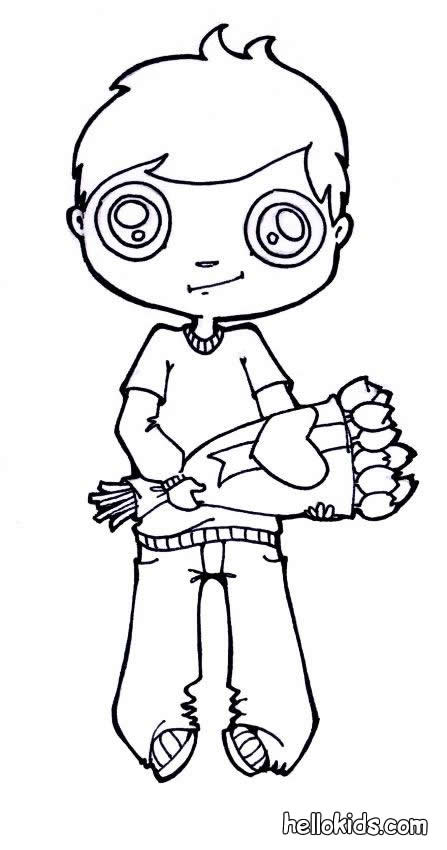 coloring pages of hearts and flowers. boy-with-flower-coloring-page