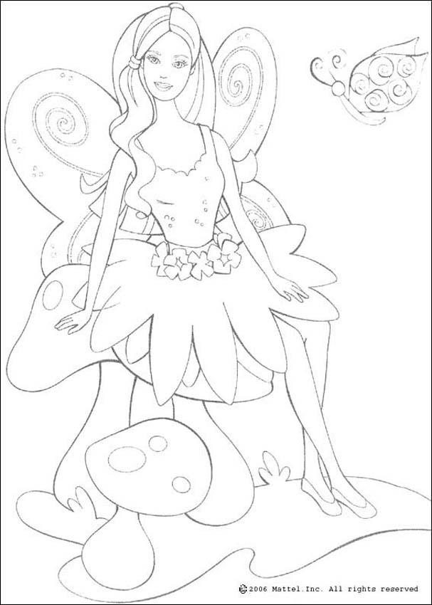 barbie coloring pages for kids. Fairy Barbie coloring page