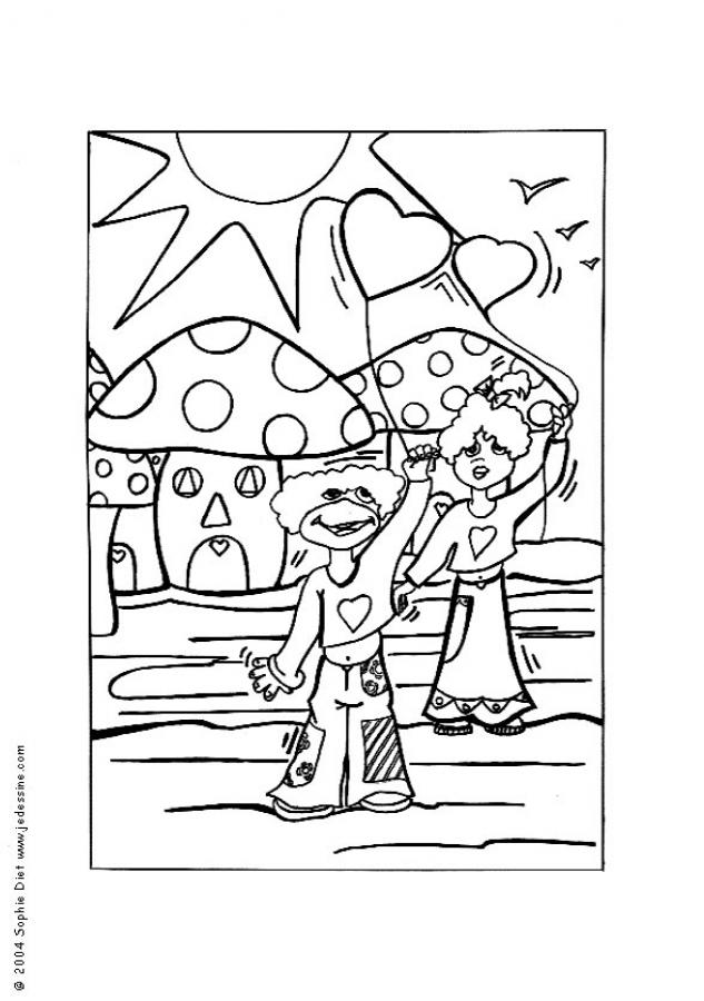 Free Coloring Pages Valentines. mushrooms-coloring-page