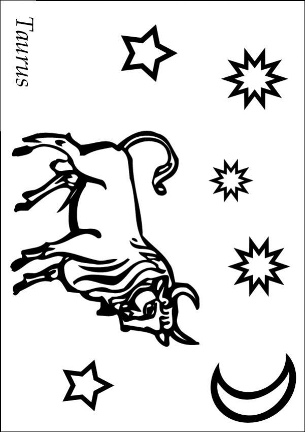 taurus zodiac sign. taurus-coloring-page