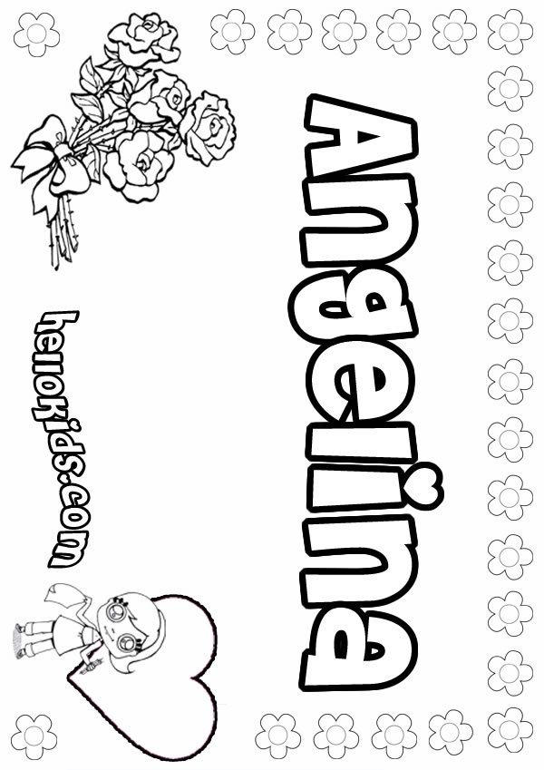 coloring pages for girls names. Enjoy coloring this Angelina