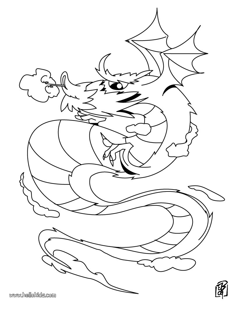 Chinese dragon coloring pages