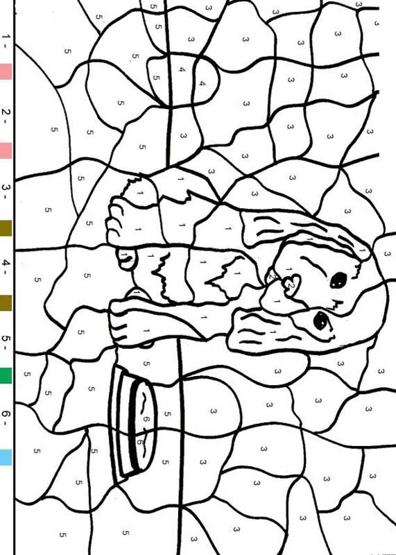  lots of free coloring pages for preschoolers. little-dog-color-by-number