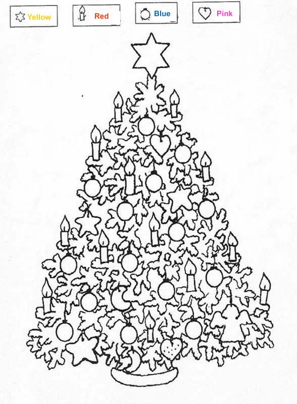 TOY Color by Number coloring pages - Christmas Tree
