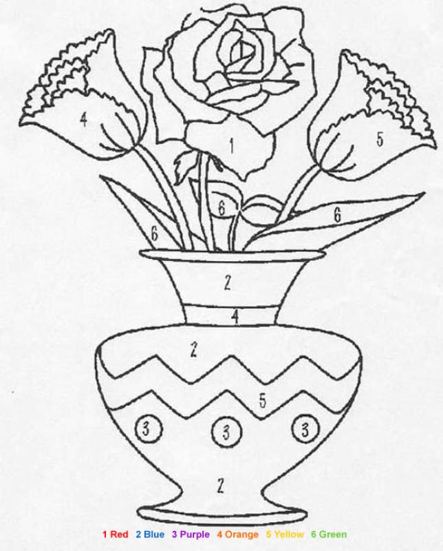 flower coloring pages printable. flowers-color-by-number