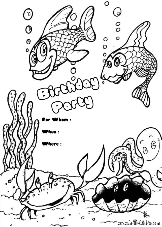 fish pictures for coloring. fish-birthday-party-invitation