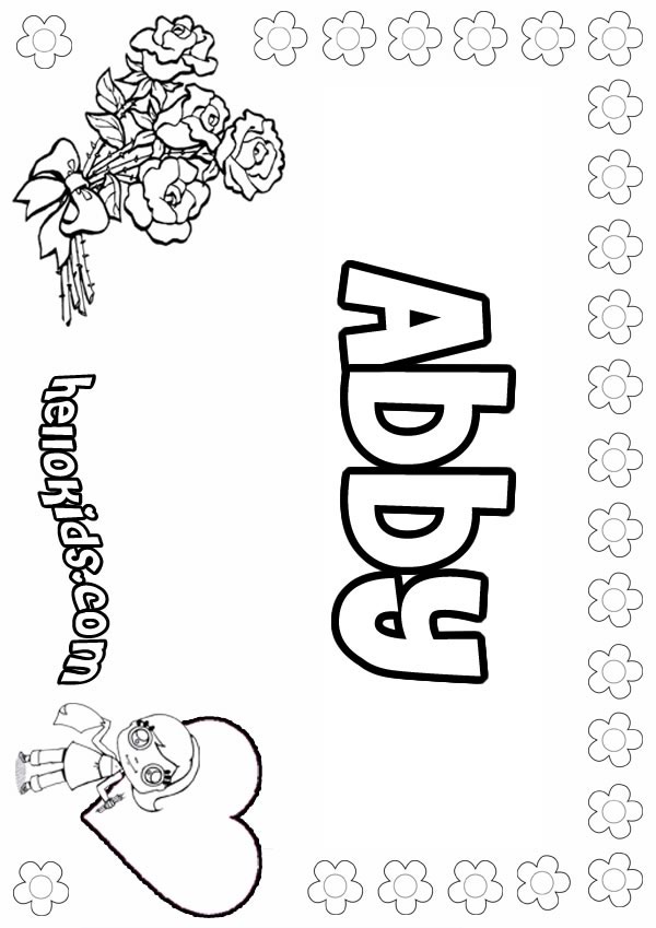name coloring pages for girls - photo #8