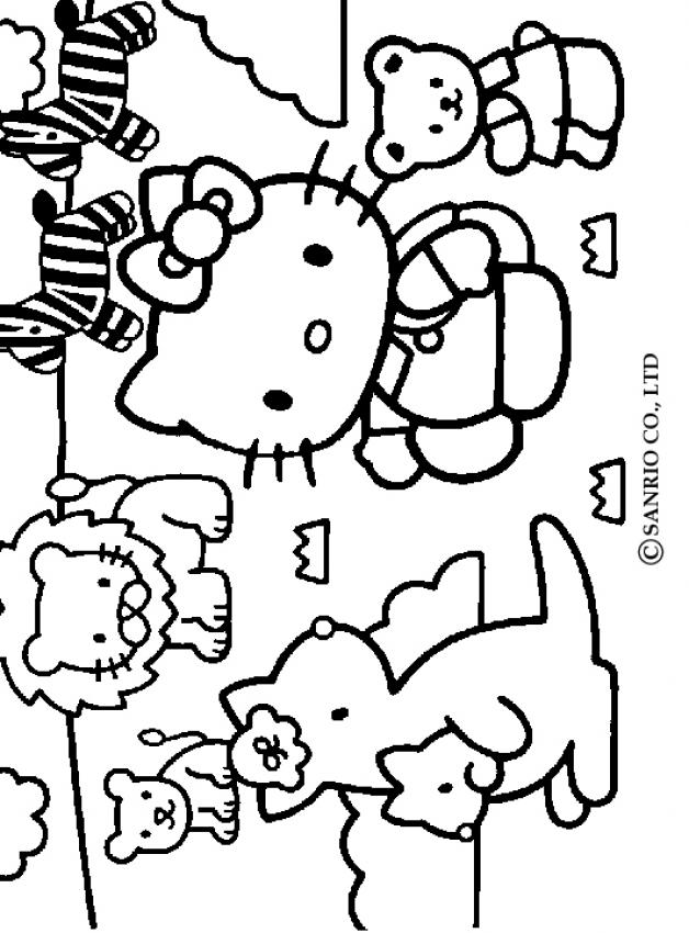 Free Coloring Pages Hello Kitty. hello-kitty-and-animals