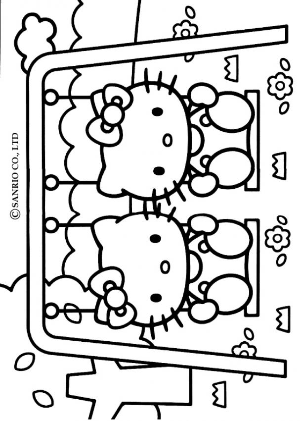 coloring pages for girls hello kitty. Hello Kitty having a s