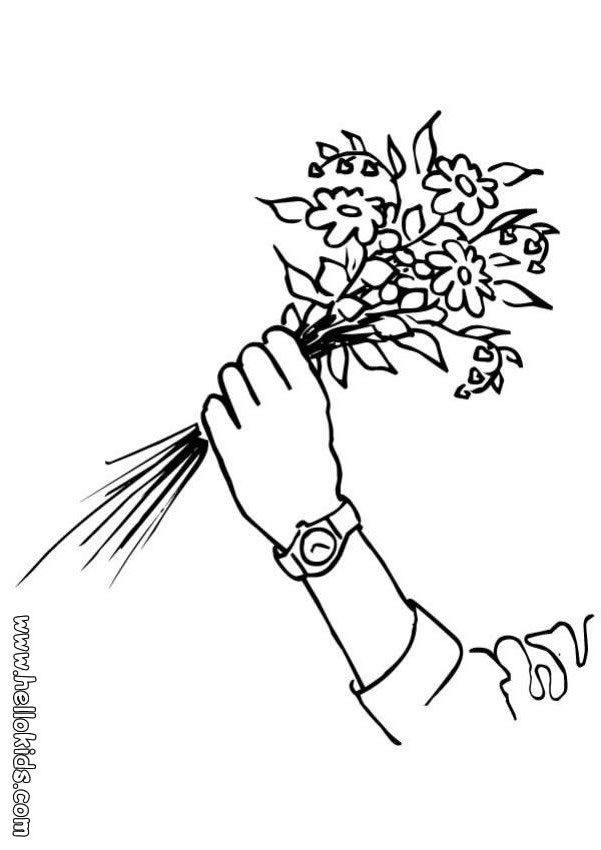 coloring pages of flowers in vase. bunch-of-flowers-coloring-page