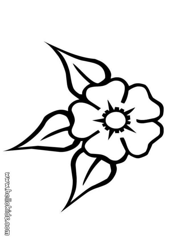 mothers day flowers colouring. three-leaf-flower-coloring-
