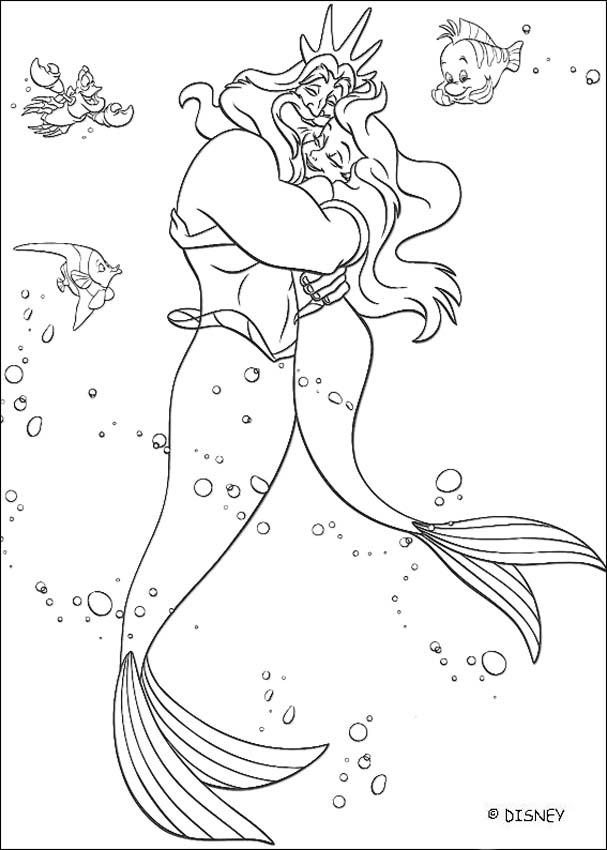 princess coloring pages ariel. ariel-et-le-roi-triton