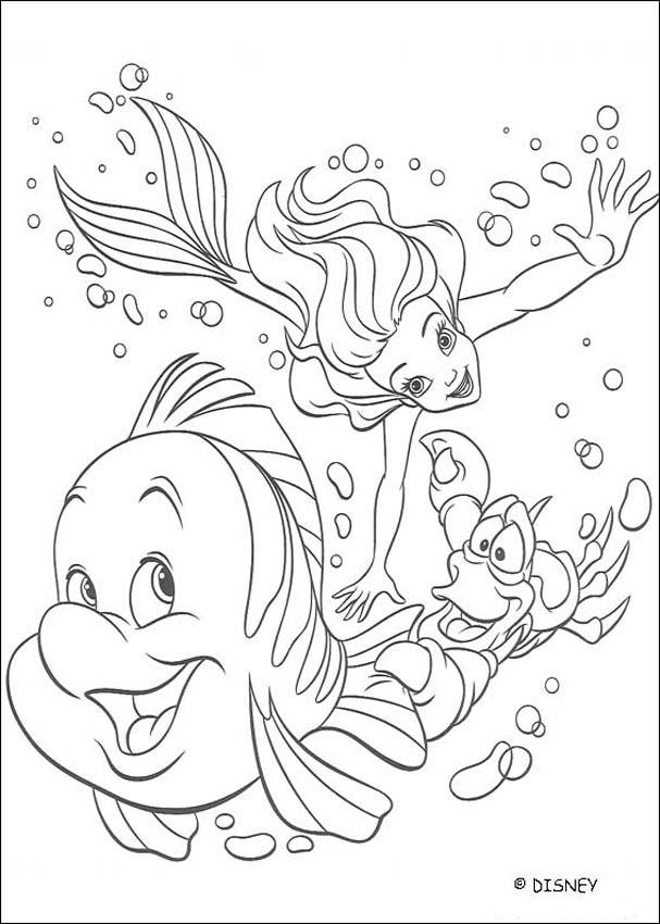 disney princesses coloring pages ariel. This Ariel, Flounder and