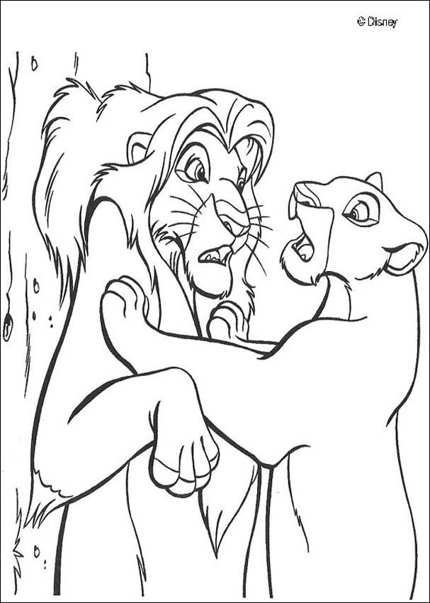 Nala and Simba - The Lion King coloring pages : hellokids.com