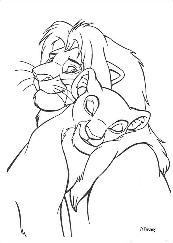 Simba and Nala - The Lion King coloring pages : hellokids.com