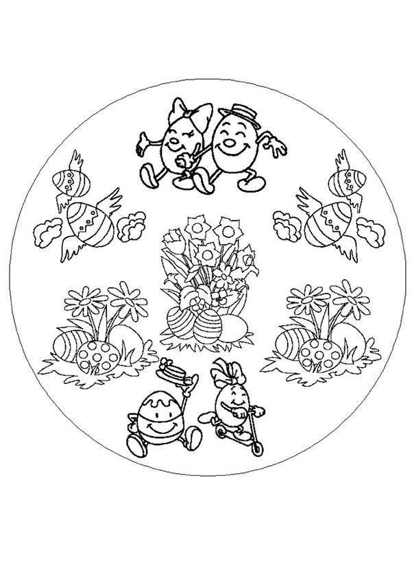 coloring pages easter eggs. Easter egg Mandala coloring