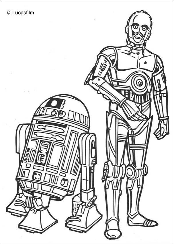 R2-D2 and C-3PO coloring page